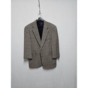 Vtg Tommy Hilfiger Mens Brown Houndstooth Tweed Sport Coat Blazer Jacket Express